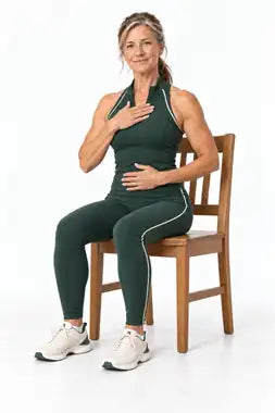 Breathe gently – illustrated in the Breathe & Reset guide
