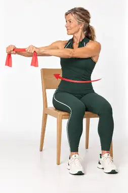 Core Twist – illustrated in the Resistance Band Chair Workout guide